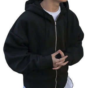 Sudadera con Capucha Corta Informal para Hombre, Corte Regular, Doble Cremallera, Forro Polar Ecológico, Invierno, 100% Algodón - Product Image 1