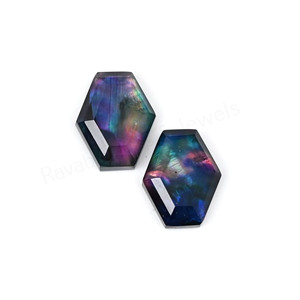 <b>Abalone</b> <b>Shell</b> Quartz Hexagon Step Cut High Polish 10x16mm Loose Cabochon Flatback Gemstone Jewelry Making Charm Pendant Necklace - Product Image 2