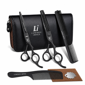 NYBL-55 5.5inch Straight <b>Left</b>-<b>handed</b> <b>Scissors</b> JAPAN 440C Sharp 58-59HRC Hardness Stainless Steel Handle Barber Shears Hair 28 - Product Image 1