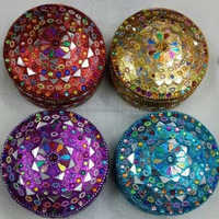 Magnifique Coffret de Rangement 5 Pièces Fait Main en Métal pour Bijoux (Collier, Bague, Boucles d'Oreilles) – Boîte à Trinkets de Mariage Indienne au Design Exceptionnel