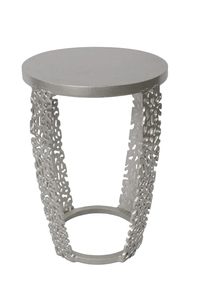 Table d'appoint carrée en aluminium, résistante à la rouille, de style traditionnel, mobilier écologique pour intérieur, hôtellerie, salons, bureaux et salles d'attente - Product Image 4