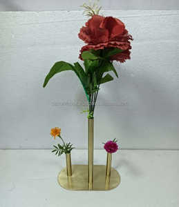 Ensemble de 3 vases à fleurs rouges roses et verts en fer pour la décoration de jardin à la maison Vente directe d'usine Support de jardinière de luxe Extérieur Intérieur - Product Image 1