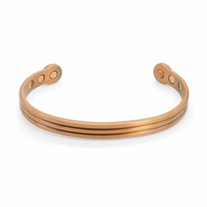 Brazalete de Cobre Abierto Ajustable, Joyería de Muñeca Hecha a Mano, Diseño Geométrico Vintage Minimalista, Unisex - Product Image 5