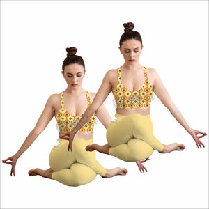 ชุดออกกำลังกาย 2 ชิ้น ชุดโยคะสำหรับผู้หญิง ชุดกีฬาผู้หญิง เสื้อกล้ามเอวสูง กางเกงขาสั้น ชุดโยคะ เสื้อครอป กางเกงขายาว - Product Image 3