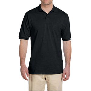 Polo en coton à manches courtes jaune uni pour homme Coupe classique Style décontracté Tissu respirant tricoté - Product Image 4