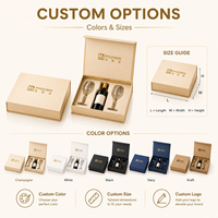 Coffret cadeau de vin rigide de luxe personnalisé avec insert pour verres, boîte d'emballage de bouteille de vin en papier avec logo personnalisé