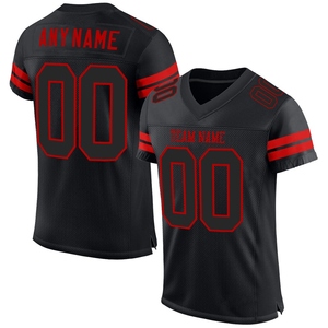 Venta al por Mayor Directa de Fábrica, Jersey de Fútbol Americano Personalizado Rojo y Blanco con Malla, Auténtico - Product Image 4