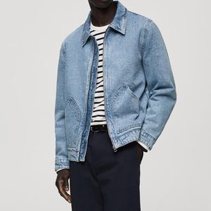 Fashionable Mens Denim Jacket Vintage Washed Jean Outerwear Long Sleeve Button Down Casual Streetwear <b>Coats</b> - Product Image 4