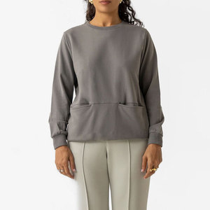 Sweat-shirts pour femmes en tricot formel personnalisés de haute qualité OEM, coupe ajustée, extensibles, confortables, respirants et à séchage rapide pour l'hiver - Product Image 4