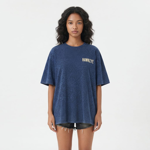 เสื้อยืดคอตตอนน้ำหนักเบา สไตล์สตรีทแวร์ ทรงโอเวอร์ไซส์  รับสกรีนโลโก้  ขายส่ง ไซส์พลัส สำหรับผู้ชายและผู้หญิง ผ้าคอตตอน 100% - Product Image 4