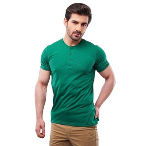 Custom Logo Henley Collar Button <b>Waffle</b> Knitted Men's Short Sleeve T-<b>Shirts</b> 100% Cotton Sporty Style Men's Blank T-<b>Shirts</b> - Product Image 1