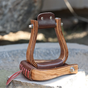 Étriers en bois pour selles de cheval, repose-pieds d'équitation en bois naturel, équipement équestre fait main - Product Image 2