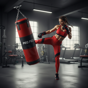 กระสอบทรายหนัง PU พรีเมียมแบบใหม่ พร้อมโซ่แขวน สำหรับฝึกซ้อมมวยไทย MMA คิกบ็อกซิ่ง ที่ยิม - Product Image 3