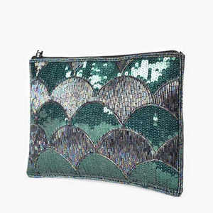 Beaded Coin Purse With Sunflower And <b>Leopard</b> Pattern Zipper Closure Handmade Bohemian Mini Unisex - Product Image 4