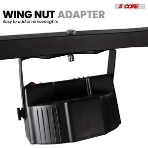 Trípode para Luces de DJ EL de 5 Núcleos, Modelo LS 144 6 BLK WHLS con Ruedas, Barra Transversal de 79 Pulgadas, 6 Puntos Ajustables, Soporte de Iluminación para Escenario de 169.5 Pulgadas - Product Image 3