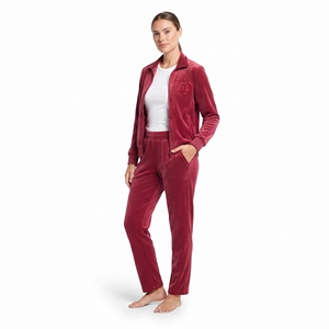 Ensemble de survêtement en velours pour femme, coupe classique, deux pièces, veste zippée intégrale et pantalon assorti, vêtements d'hiver décontractés, personnalisable - Product Image 3