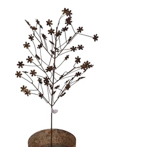 Estacas Espirales de Jardín de Lámina de Hierro con Diseño de Hoja de Bronce, Acabado Antiguo, Calidad Duradera, Tamaño Personalizado - Colecciones AB - Product Image 1