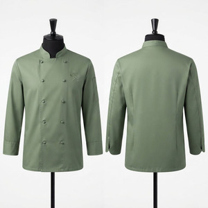 Veste de chef unisexe noire Hardson marron à manches courtes en coton tissé, fermeture boutonnée, uniforme de restaurant et de bar, double boutonnage - Product Image 1