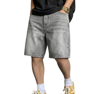 <b>Mens</b> Grey Denim <b>Bermuda</b> <b>Shorts</b> Loose Fit Casual Summer <b>Shorts</b> Washed Cotton Denim Five Pocket Streetwear Fashion Style Trend - Product Image 5