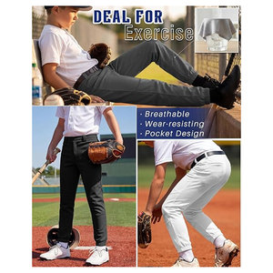 Boys <b>Baseball</b> Pants Youth Softball Pants with Pockets Kids Fast Pitch <b>Baseball</b> Practice Trousers Durable Athletic Sports Uniform - Product Image 6