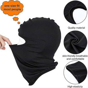 Masque facial balaclava noir unisexe, extensible, en spandex, respirant et imperméable, pour usage extérieur, adulte, 54-56 cm - Product Image 3