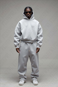 Custom Winter Casual Eco-Friendly Baggy Tracksuit Men Women Oversized Streetwear Hoodie <b>Jogger</b> <b>Matching</b> <b>Set</b> Logo Printing - Product Image 4
