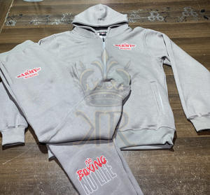 Conjunto Deportivo Personalizado 100% Algodón, Sudadera con Capucha Gruesa y Pantalones Deportivos, Ropa Deportiva Urbana - Product Image 1