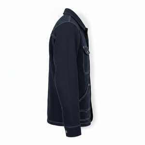 Camisa Chaqueta de Trabajo de Mezclilla Azul Oscuro para Hombre Grizzly con Logotipo Bordado y Cierre de Botones - Product Image 2