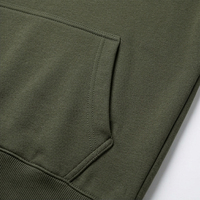 Sweat-shirt à capuche ZOTO vert olive épais, personnalisable, en molleton de coton uni, vente en gros