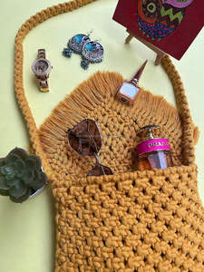 Bolso de mano bohemio de macramé, monedero anudado hecho a mano, bolso de moda étnica para mujer - Product Image 3