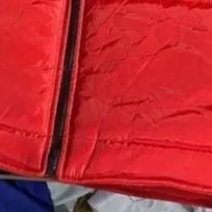 <b>Men's</b> Red <b>Puffer</b> <b>Jacket</b> Casual Winter Zipper Closure Solid Color Nylon Shell Polyester Wadding <b>No</b> <b>Hood</b> - Product Image 5