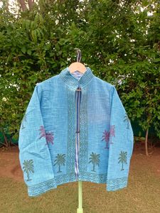Chaqueta de Punto TNT con Estampado a Mano, Ecológica, Artesanal, de Algodón, para Otoño e Invierno, con Forro de Algodón, Regalo Único para Mujer - Product Image 4
