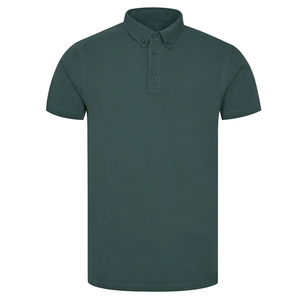 Polo à manches courtes pour homme, couleur unie, coupe classique, en coton piqué, respirant, design décontracté - Product Image 4