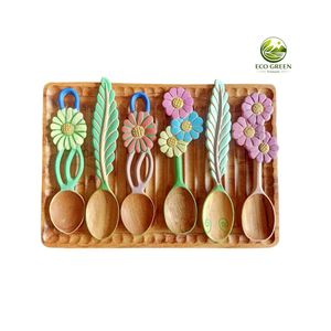 Custom Handmade <b>Red</b> Wood Spoon Set Wooden Tableware <b>Kitchen</b> <b>Accessories</b> Eco Friendly Factory Direct Wholesale Price - Product Image 3