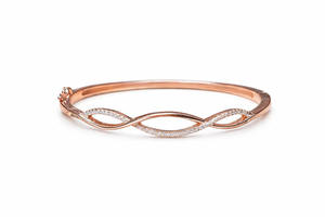 Bracelet unisexe classique en or rose plaqué or 18 carats avec étoile en diamant, style hip-hop, maillons de chaîne, serti de diamants taille émeraude - Product Image 4
