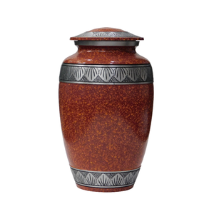 Urnes funéraires en aluminium pour adultes avec gravure, finition en étain et couleur orange, fournitures funéraires en métal pour cendres humaines - Product Image 2