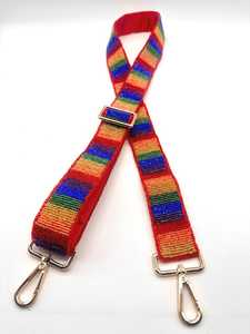 Correa de bolso con cuentas de arcoíris, correa ajustable para bolso cruzado, correa colorida para bolso de estadio para el día del partido, correa de repuesto para bolso, bolso transparente - Product Image 1