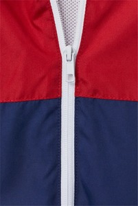 เสื้อแจ็คเก็ตผู้ชายแบบมีฮู้ด ซิปหน้า สีแดงน้ำเงิน ระบายอากาศได้ดี ผลิตจากผ้าถักโพลีเอสเตอร์/ไนลอน สไตล์วินเทจ กันลม ใส่สบายๆ สำหรับฤดูใบไม้ผลิ ทรงปกติ - Product Image 3