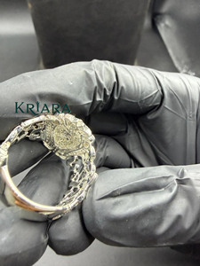 Bague pour homme en argent 925 avec tête de lion et diamant de laboratoire taille poire, bijou de luxe, cadeau - Product Image 3