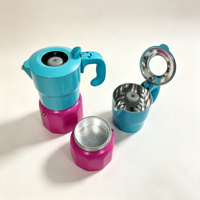 Cafetière Moka à 6 Tasses Personnalisée pour Plaque de Cuisson, Design Minimaliste, avec Isolation Thermique et Fenêtre Visible, Prise en Charge OEM ODM