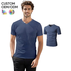 Camiseta Minimalista para Hombre, 100% Algodón, Mezcla de Poliéster/Algodón, Transpirable, Compatible con OEM/ODM, Manga Corta, Estilo Limpio para Uso Diario, Marca Privada - Product Image 1