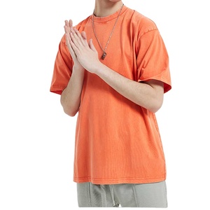 T-shirts en molleton pour hommes, design unique, haute qualité, respirants, écologiques, couleur unie, épaules tombantes, 100% coton, coupe ample - Product Image 2