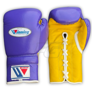Gants de boxe Winning en cuir de vachette 12Oz 14Oz 16Oz avec fermeture auto-agrippante et lacets, absorption des chocs, respirants, séchage rapide, pour adultes - Product Image 4