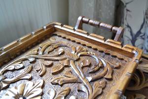 Ensemble de plateaux en bois de noyer, plateau de table basse rectangulaire moderne et accessoires de vaisselle de cuisine en bois - Product Image 2