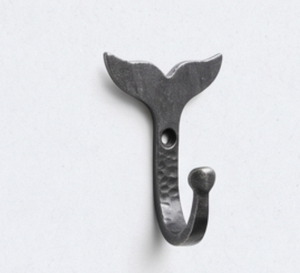 Premium Whale Tail <b>Black</b> Metal Wall <b>Hook</b> With Antique Design Hidden Display Perfect For Stylish Door Hanging And Elegant Home - Product Image 1