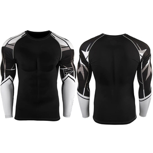 เสื้อรัดกล้ามเนื้อสำหรับกีฬา MMA แบบ Grappling ออกแบบเองได้ด้วยเทคนิค Sublimation เสื้อ Bjj Rashguard พิมพ์ลายตามสั่งสำหรับผู้ชาย เทคโนโลยี OEM แขนยาว - Product Image 5