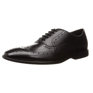 Zapatos Oxford de Vestir de Cuero Genuino Negro, con Punta en Pico y Cordones, para Hombre, Formales, para Oficina, de Color Sólido, para Todas las Temporadas - Product Image 1