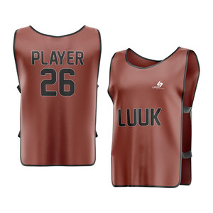 Customized Brown Mesh Soccer Practice Vest Sleeveless Breathable Polyester <b>Bib</b> Unisex Adult All Seasons Sublimated Print Uniform - Product Image 3