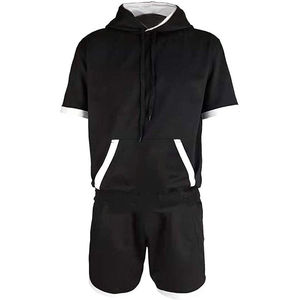 Conjunto de Sudadera con Capucha y Pantalones Cortos para Hombre al por Mayor, Ropa Deportiva Moderna, Conjuntos de Sudadera con Capucha de Manga Larga y Pantalones Cortos - Product Image 1
