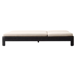 Chaise longue double de luxe en teck noir avec dossier réglable, mobilier moderne d'extérieur pour piscine, resort, villa, lit de jour - Product Image 3